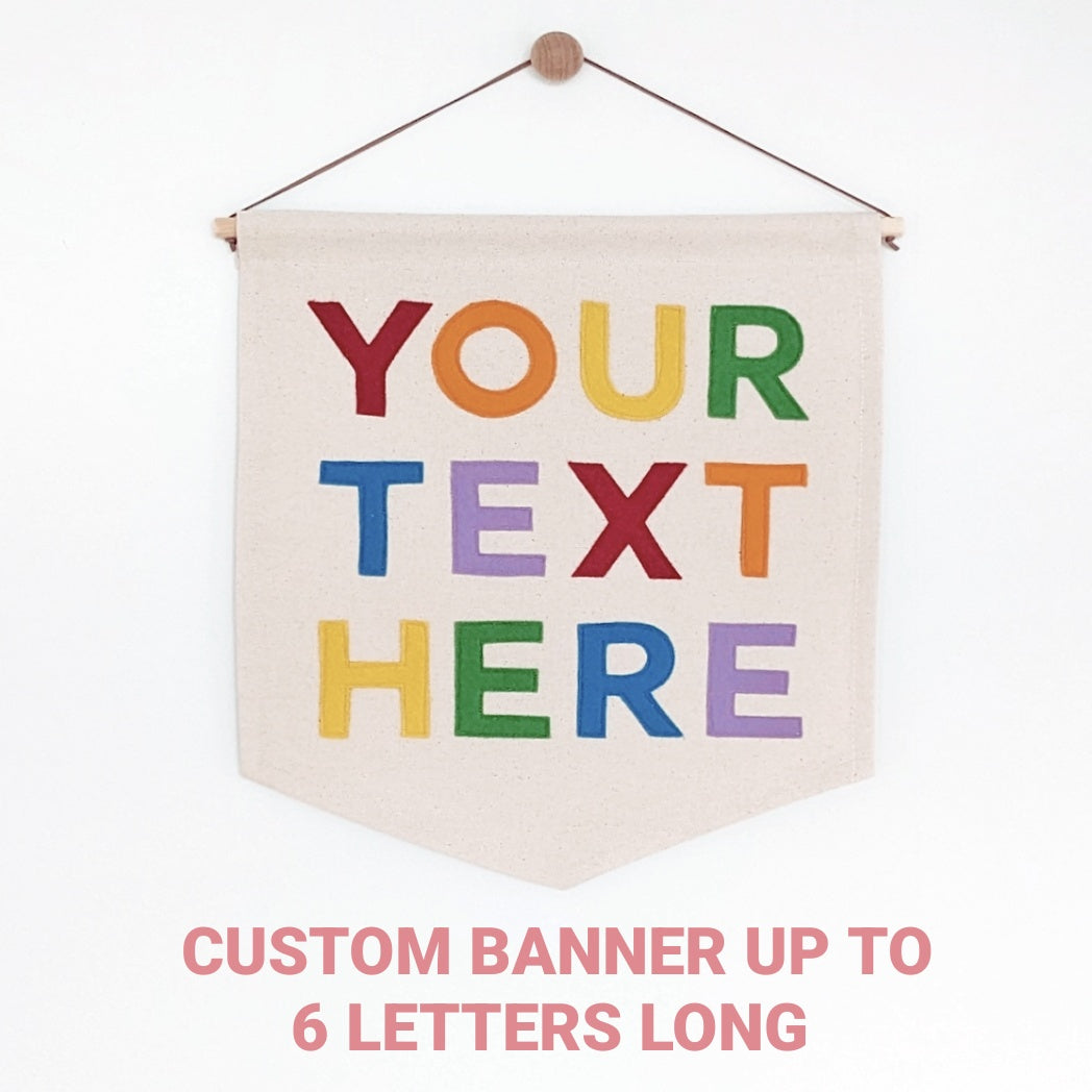 Up to 6 letters custom designed banner