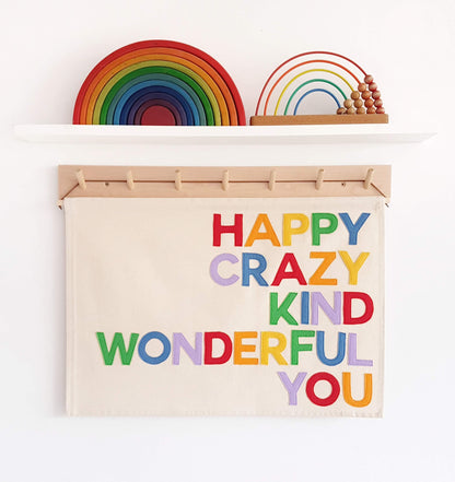 Happy crazy kind wonderful you wall hanging