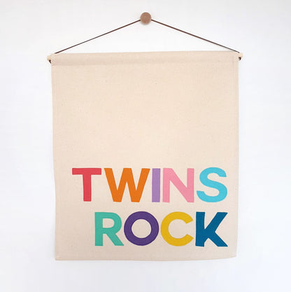 Twins Rock wall hanging in a choice of 3 colourways