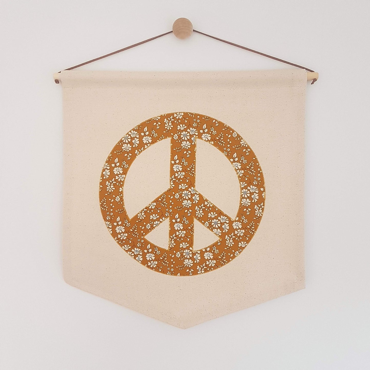 Custom peace sign banner in your choice of printed fabric