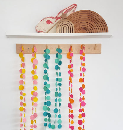 Spotty felt garland - in your choice of 2 colours