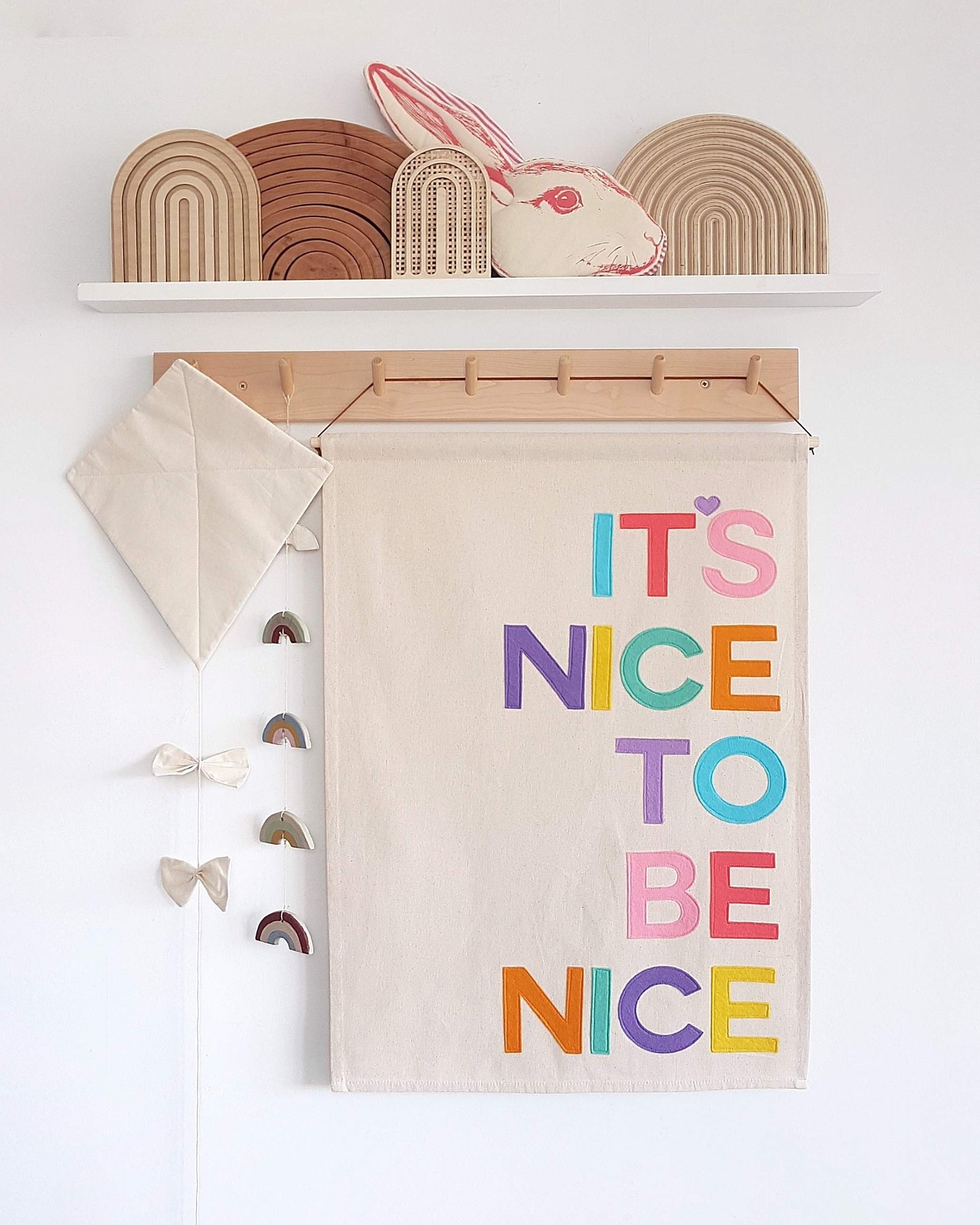 It's nice to be nice banner, wall hanging