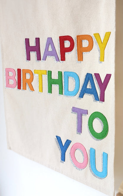 Custom colour Happy Birthday wall hanging