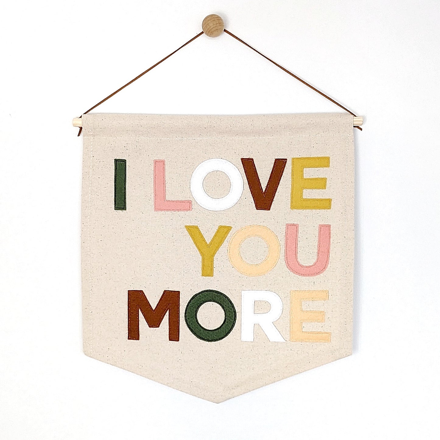 I Love You More banner in custom colours