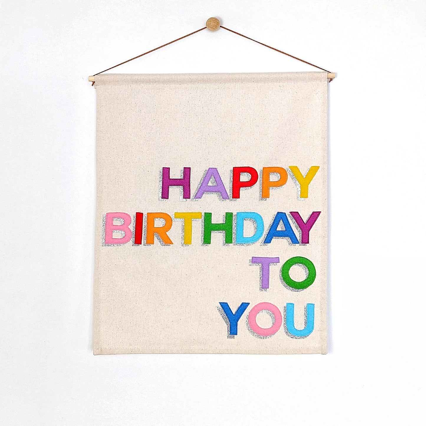 Custom colour Happy Birthday wall hanging