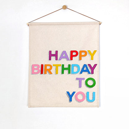 Custom colour Happy Birthday wall hanging