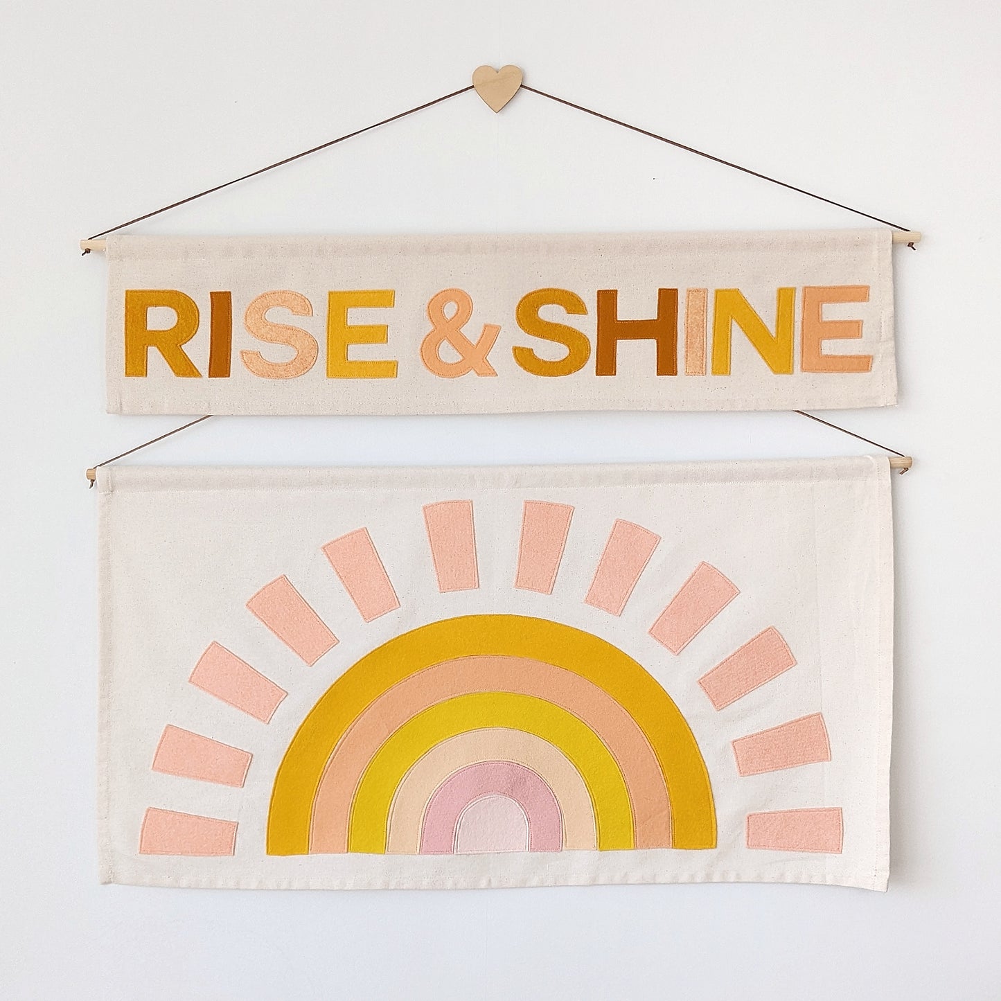 Rise and Shine banner, wall hanging