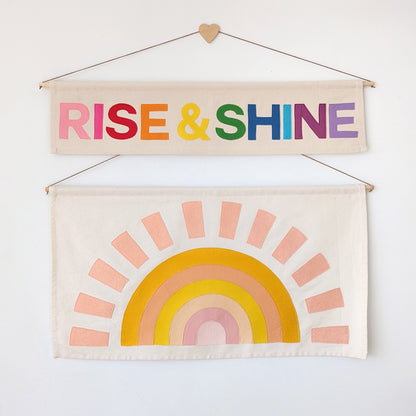 Rise and Shine banner, wall hanging