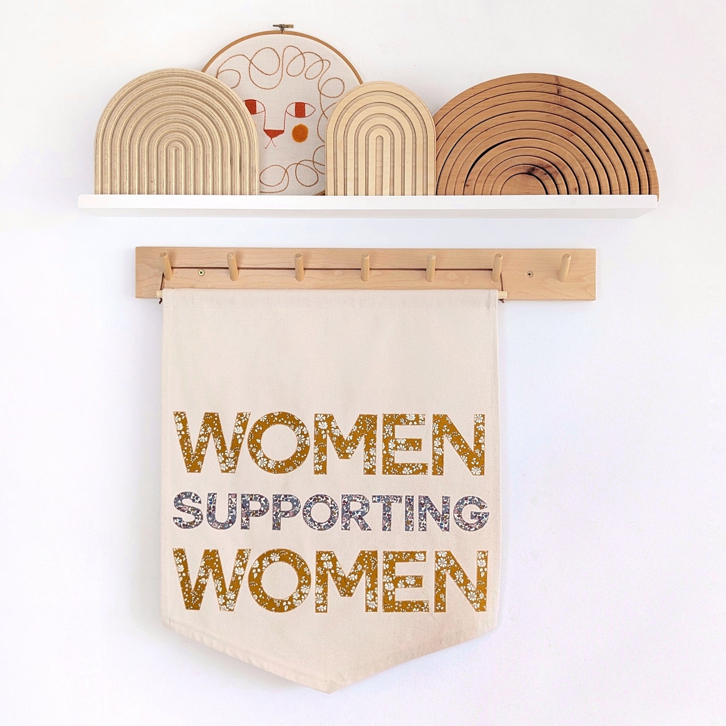 Women Supporting Women banner in your choice of printed fabric