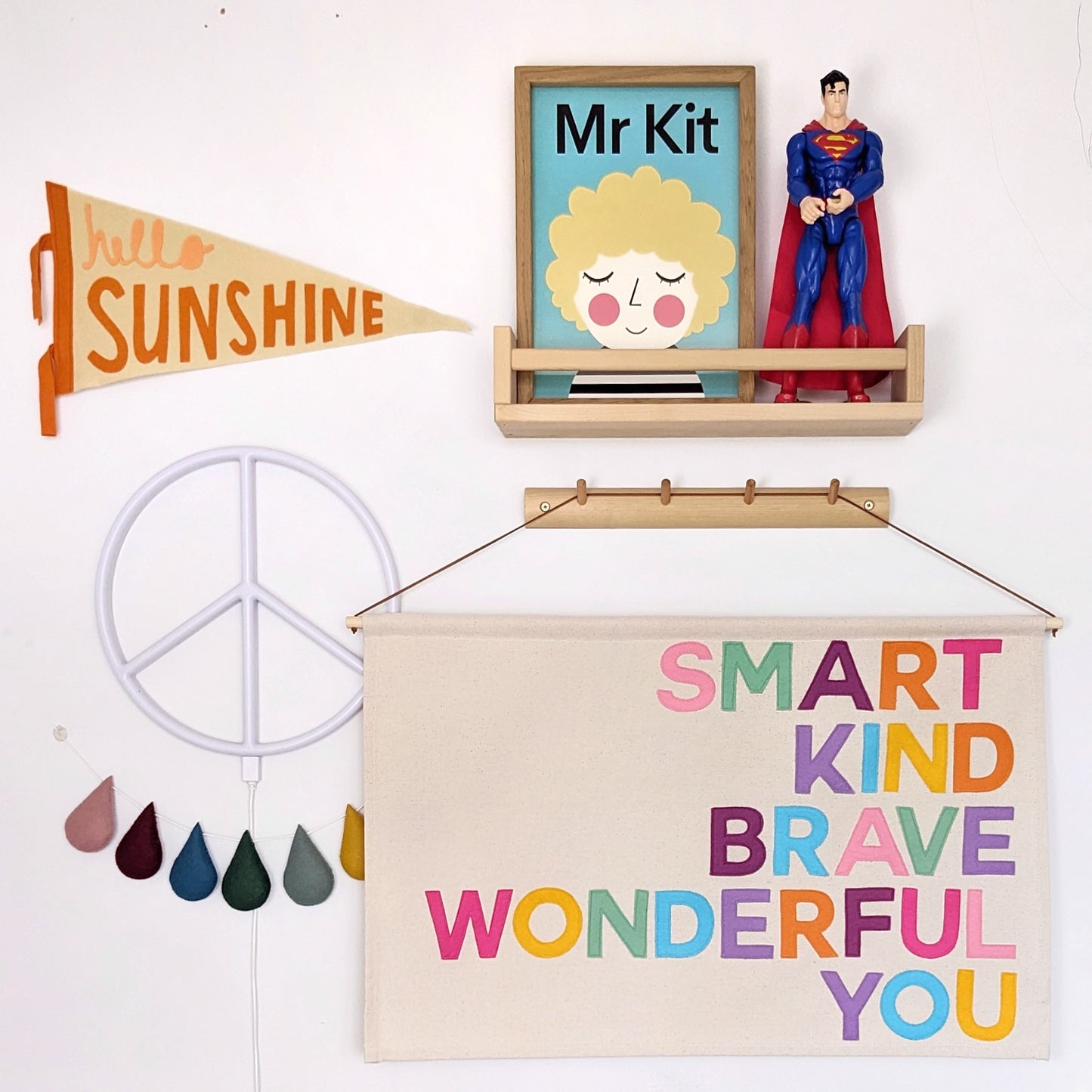 Smart Kind Brave Wonderful You wall hanging