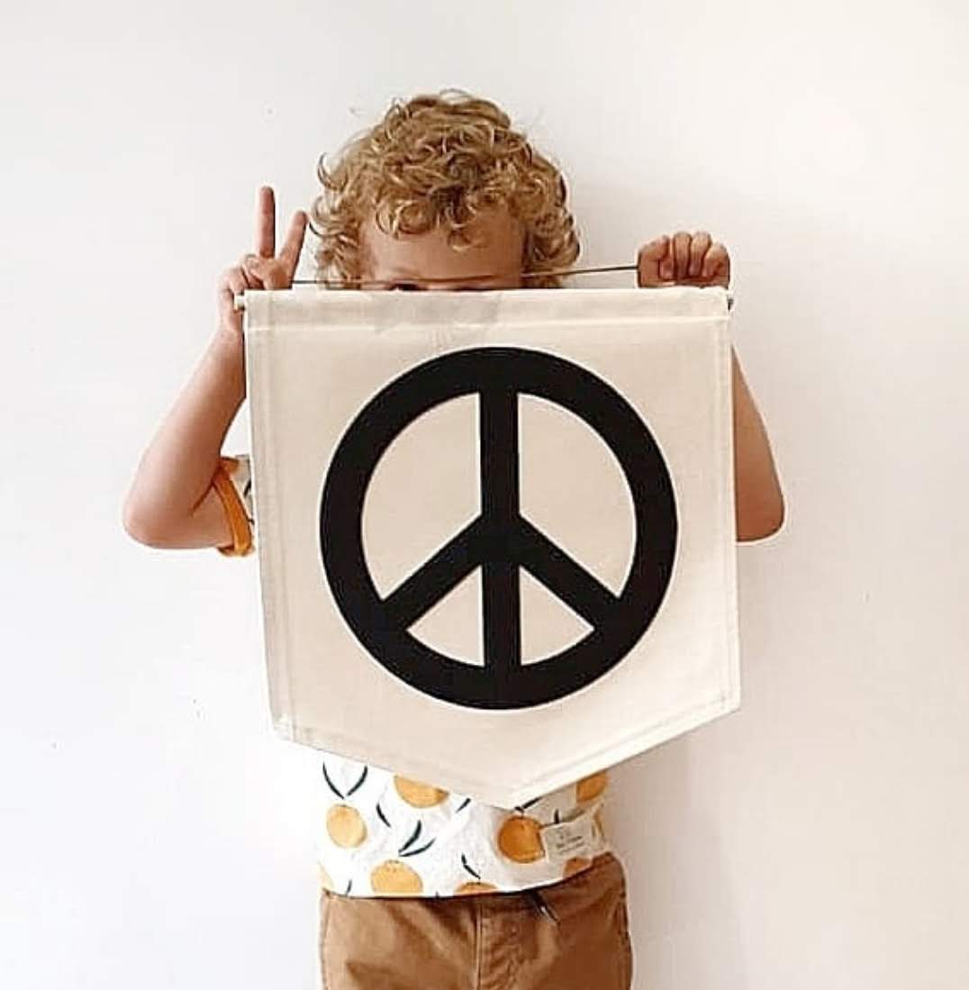 Custom peace sign banner