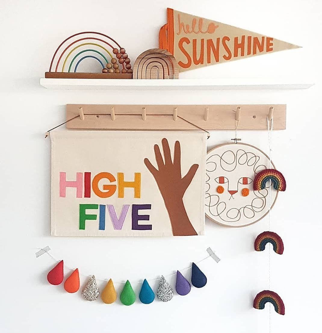 High Five Wall Hanging with hand design