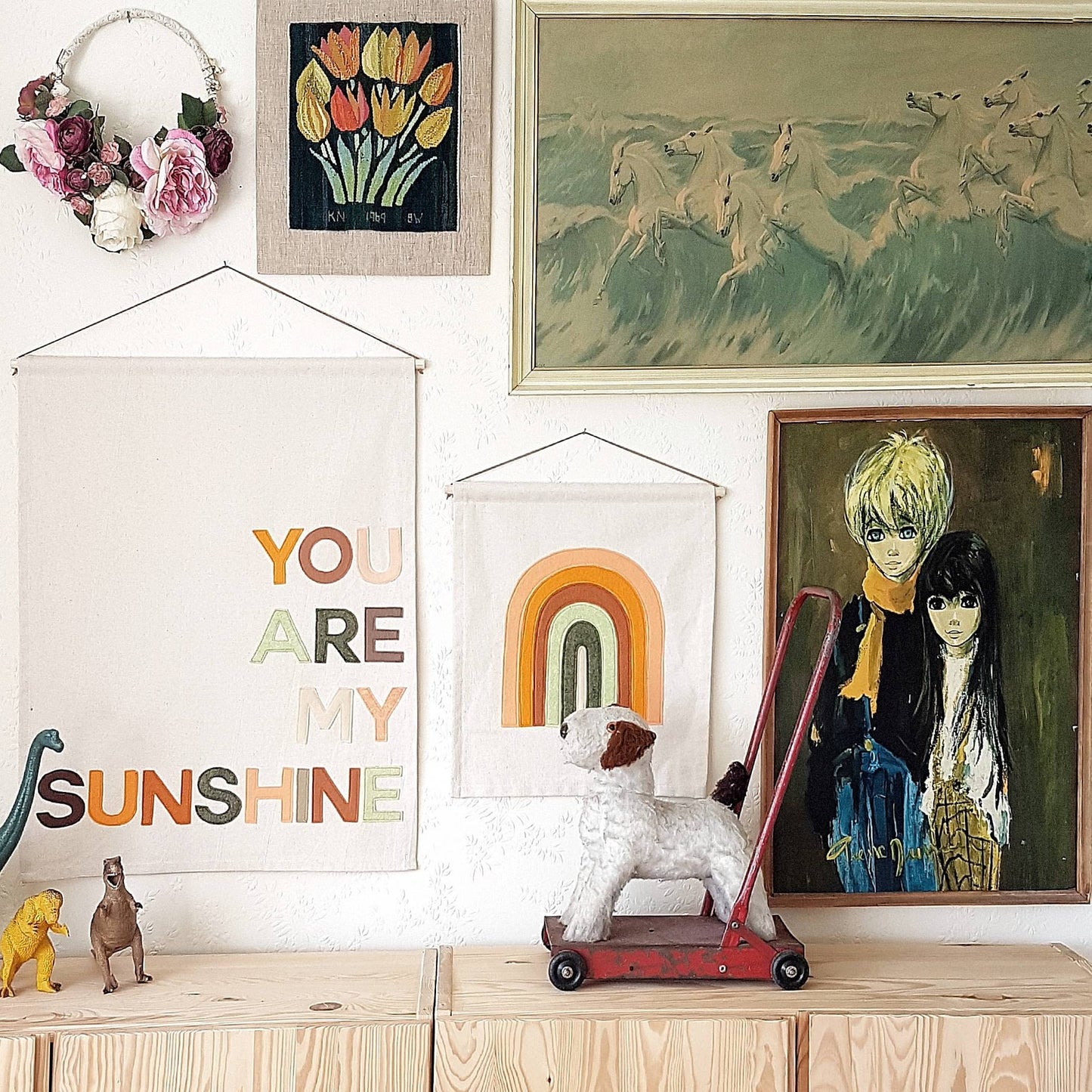 You Are My Sunshine wall hanging in custom colours