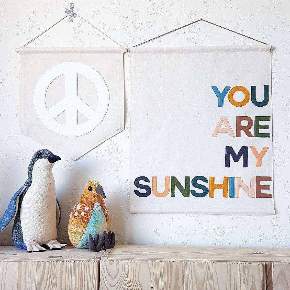 You Are My Sunshine wall hanging in custom colours