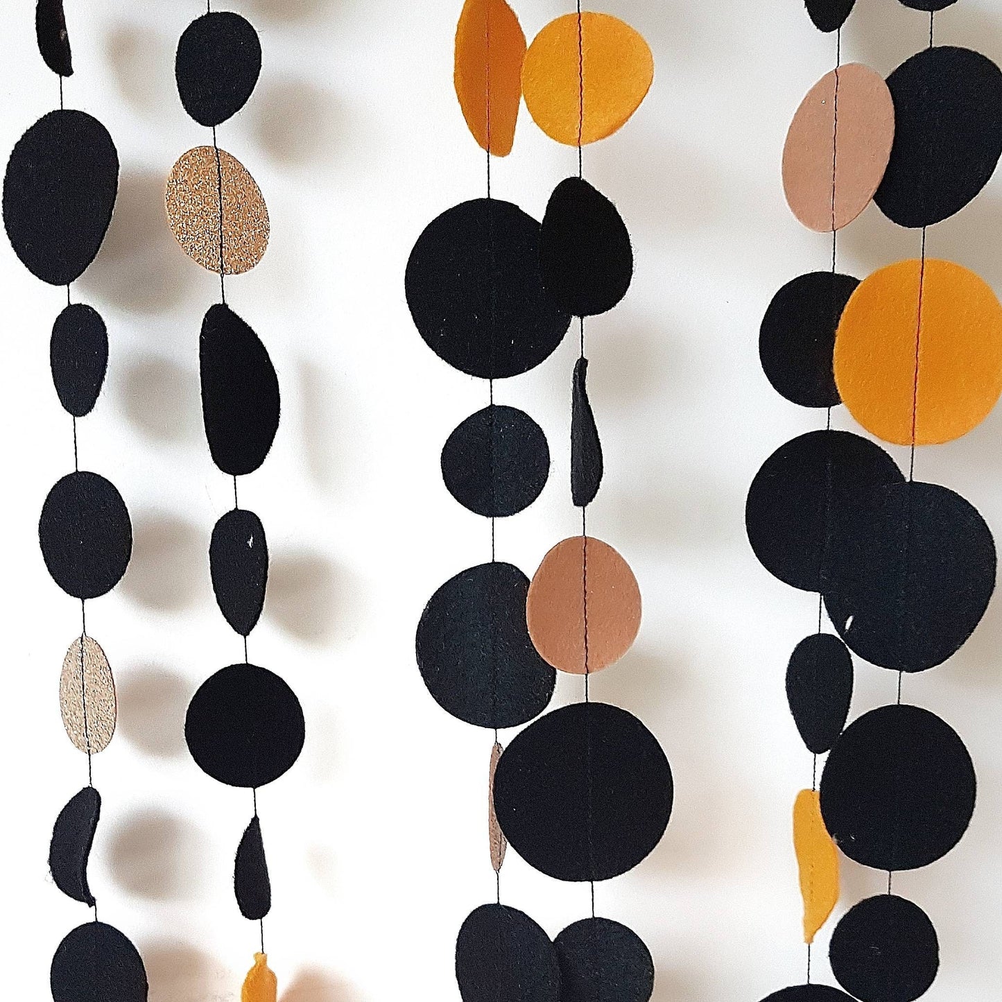 Halloween themed spotty felt garland