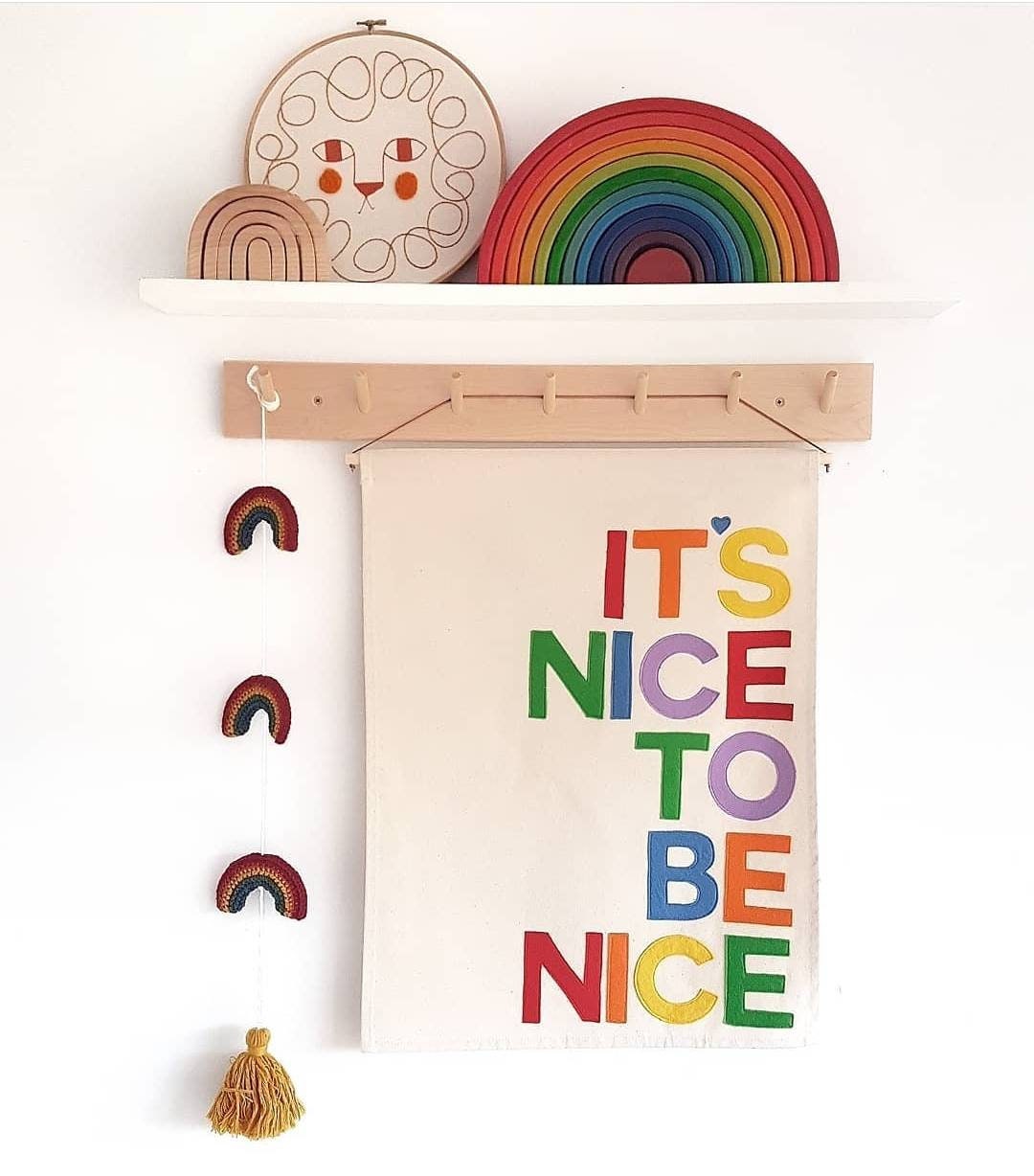 It's nice to be nice banner, wall hanging