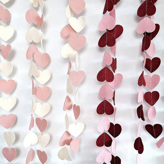 Heart felt garland in 2 colours of your choice