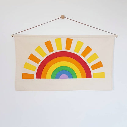 Large Rainbow colour Sunshine banner with text of your choice